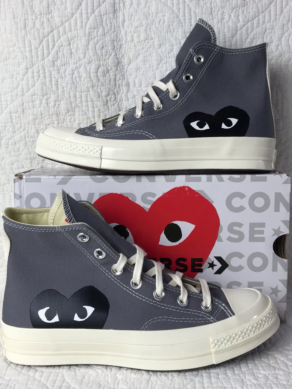 Converse Comme des Garçons PLAY Chuck 70 Men’s SZ 6 High Top Grey 171847C
